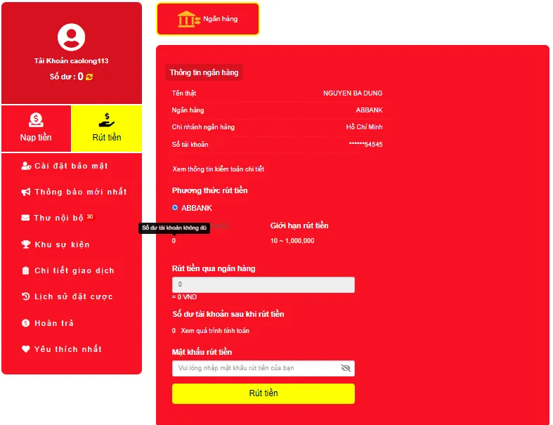 Trước khi rút tiền J88, bạn cần phải liên kết tài khoản ngân hàng